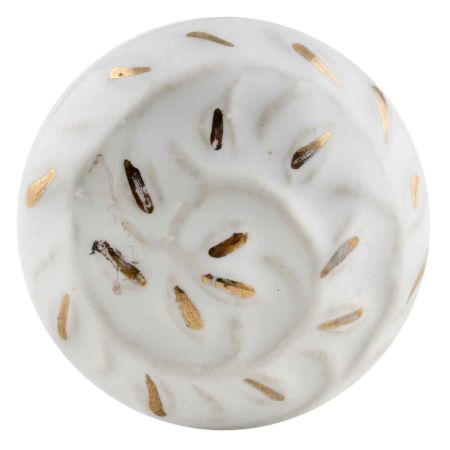 White Gold Floral Ceramic Cabinet Knobs